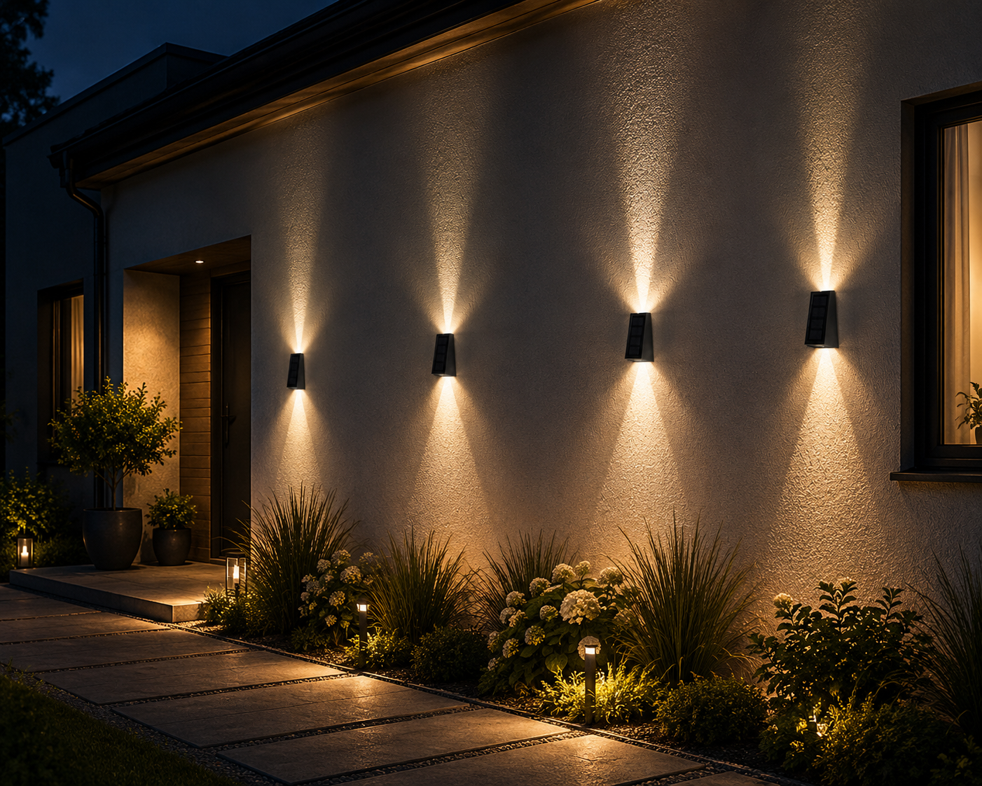 Solar LED-Wandleuchte Up & Down – Modernes Lichtdesign für den Außenbereich