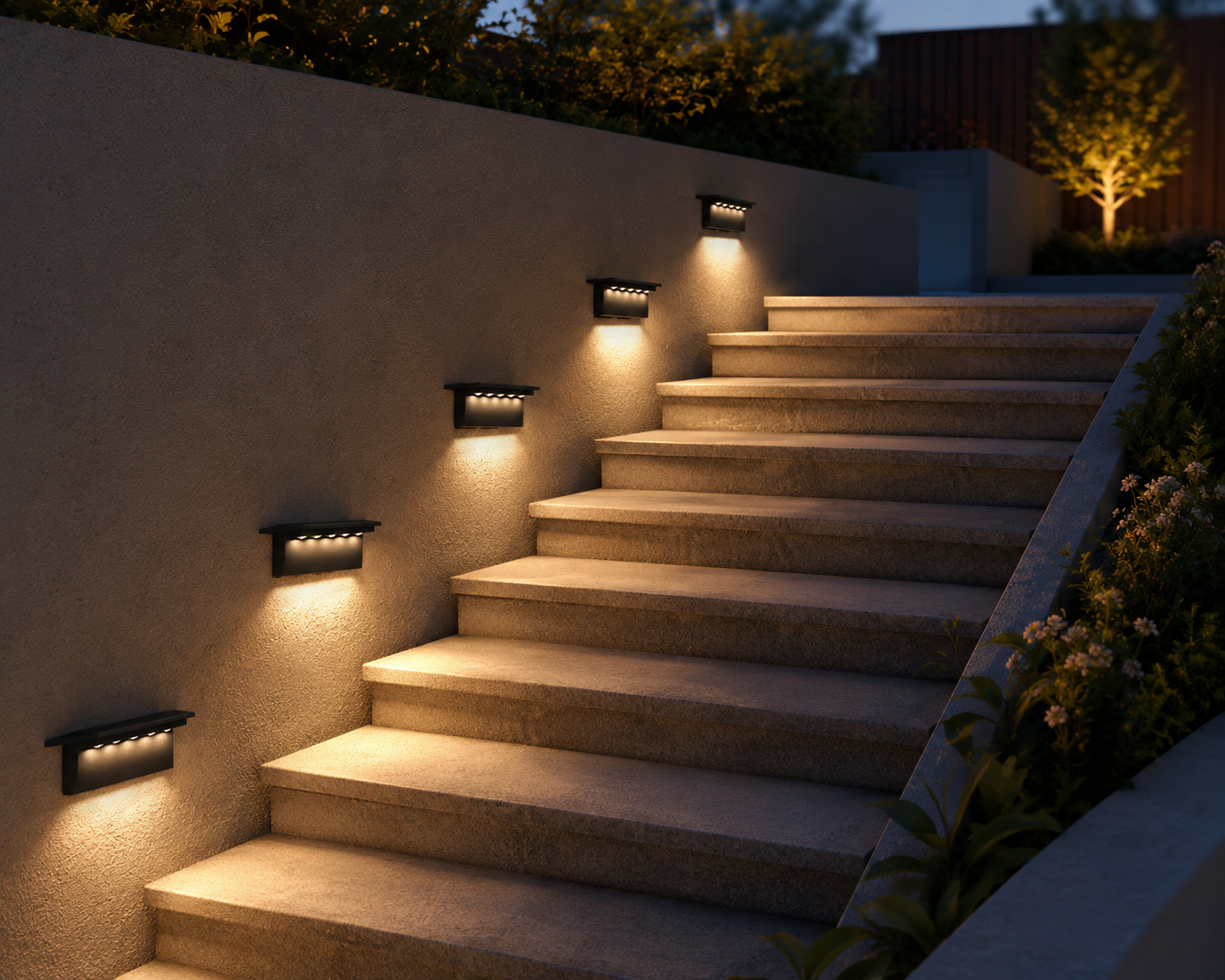 Solar-Treppenleuchte LED – IP65 Wasserdicht für Garten, Treppe & Terrasse