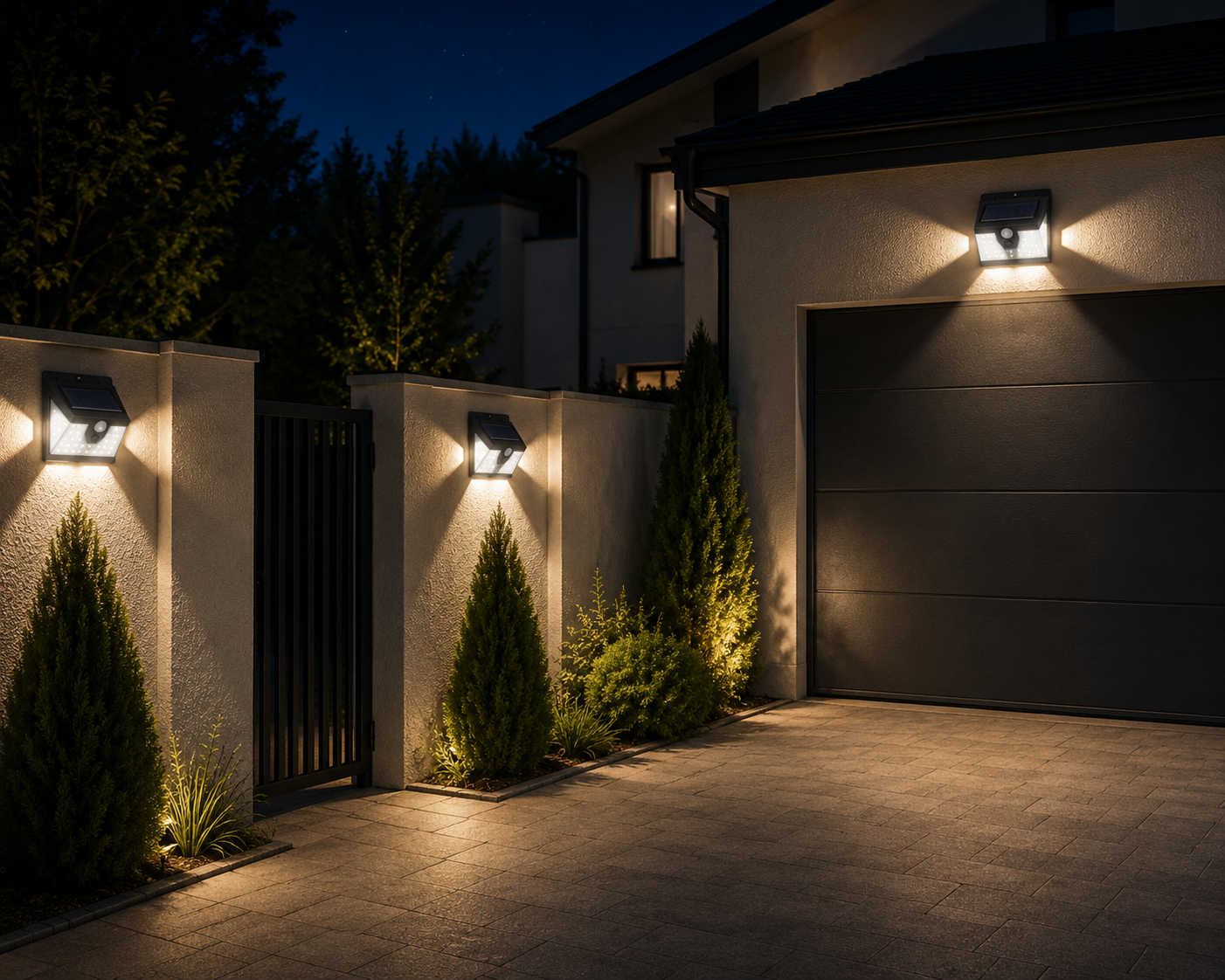 LED Solar-Wandleuchte mit Bewegungsmelder – IP65 wasserdicht