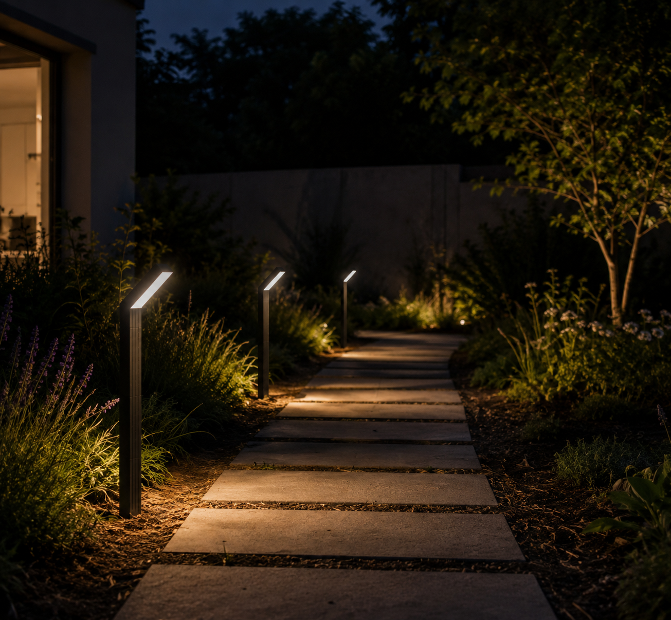 LED Solar-Wegeleuchte – Moderne Gartenleuchte | IP65 wasserdicht | Automatische Außenbeleuchtung