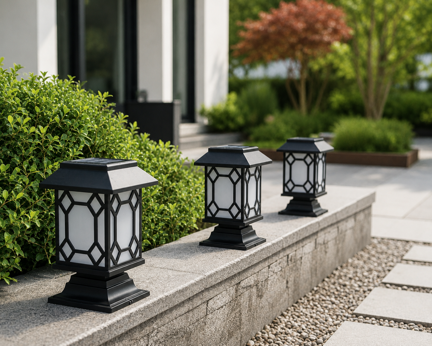 LED Solar-Gartenleuchte – Moderne Pfosten- & Wegeleuchte | IP65 wasserdicht | Warmweiß oder Kaltweiß