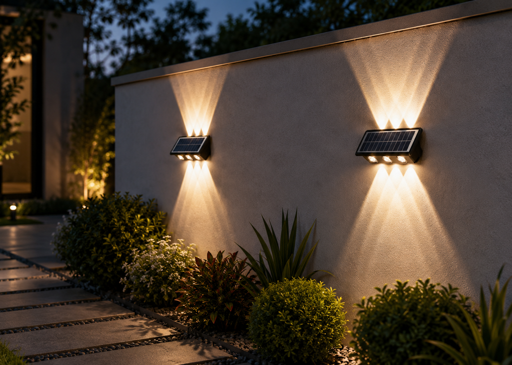 Moderne Solar-Wandleuchte – IP65 wasserdicht für Garten & Terrasse