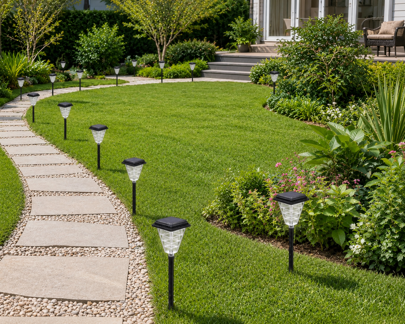 Solar-Gartenleuchte mit Flammeneffekt – Wasserdicht & LED