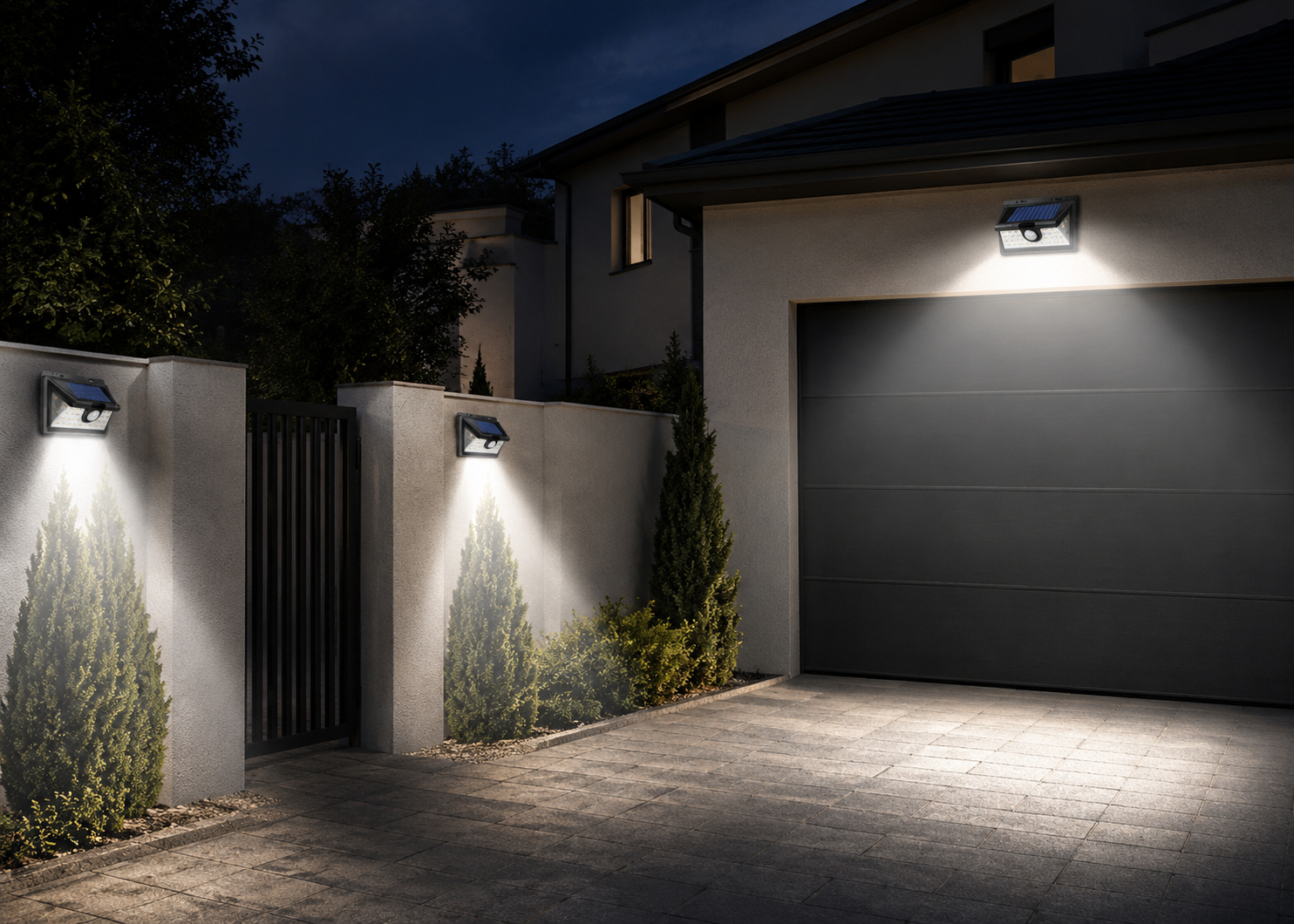 Solar-Wandleuchte mit Bewegungsmelder – LED Außenleuchte IP65