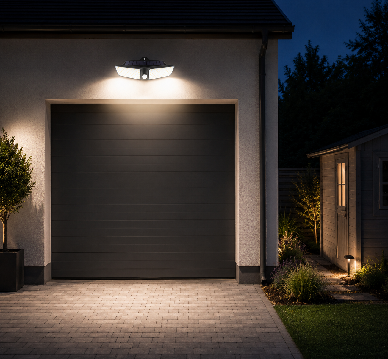 LED Solar-Wandleuchte mit Bewegungsmelder – Extra Hell | IP65 wasserdicht