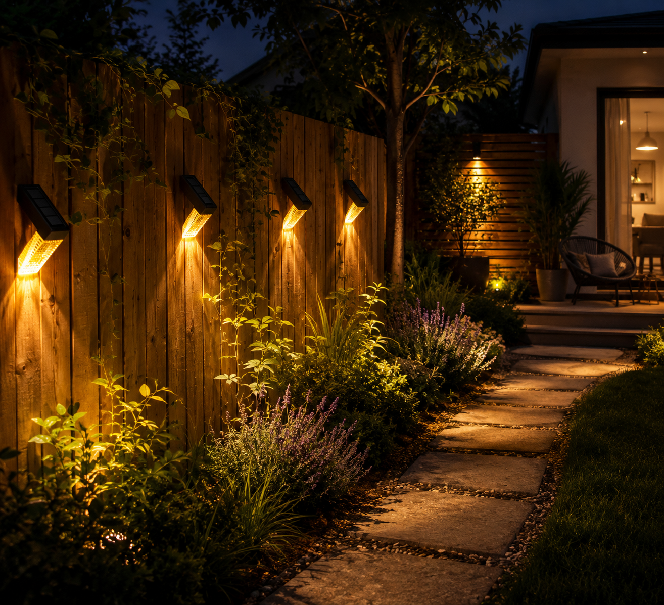 LED Solar-Treppenleuchte – Warmweiß | IP65 wasserdicht | Für Treppe, Zaun & Terrasse