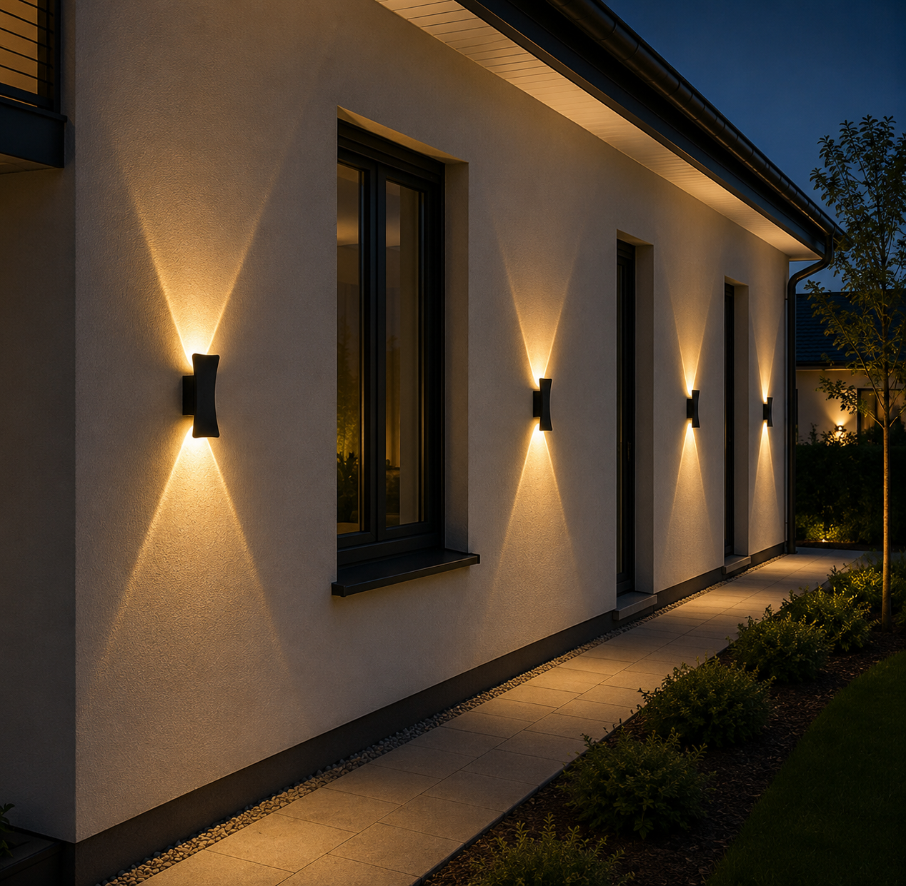 Moderne LED Außenwandleuchte – Elegante  Beleuchtung