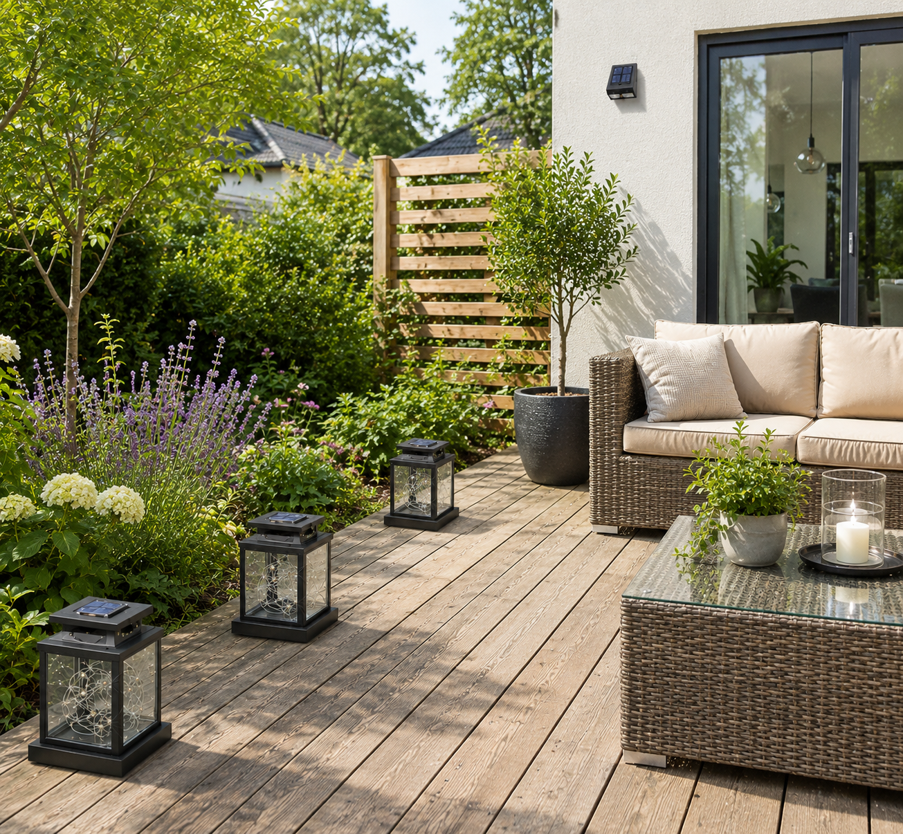 LED Solar-Laterne – Warmweiß | Wasserdicht | Dekoleuchte für Garten, Terrasse & Balkon