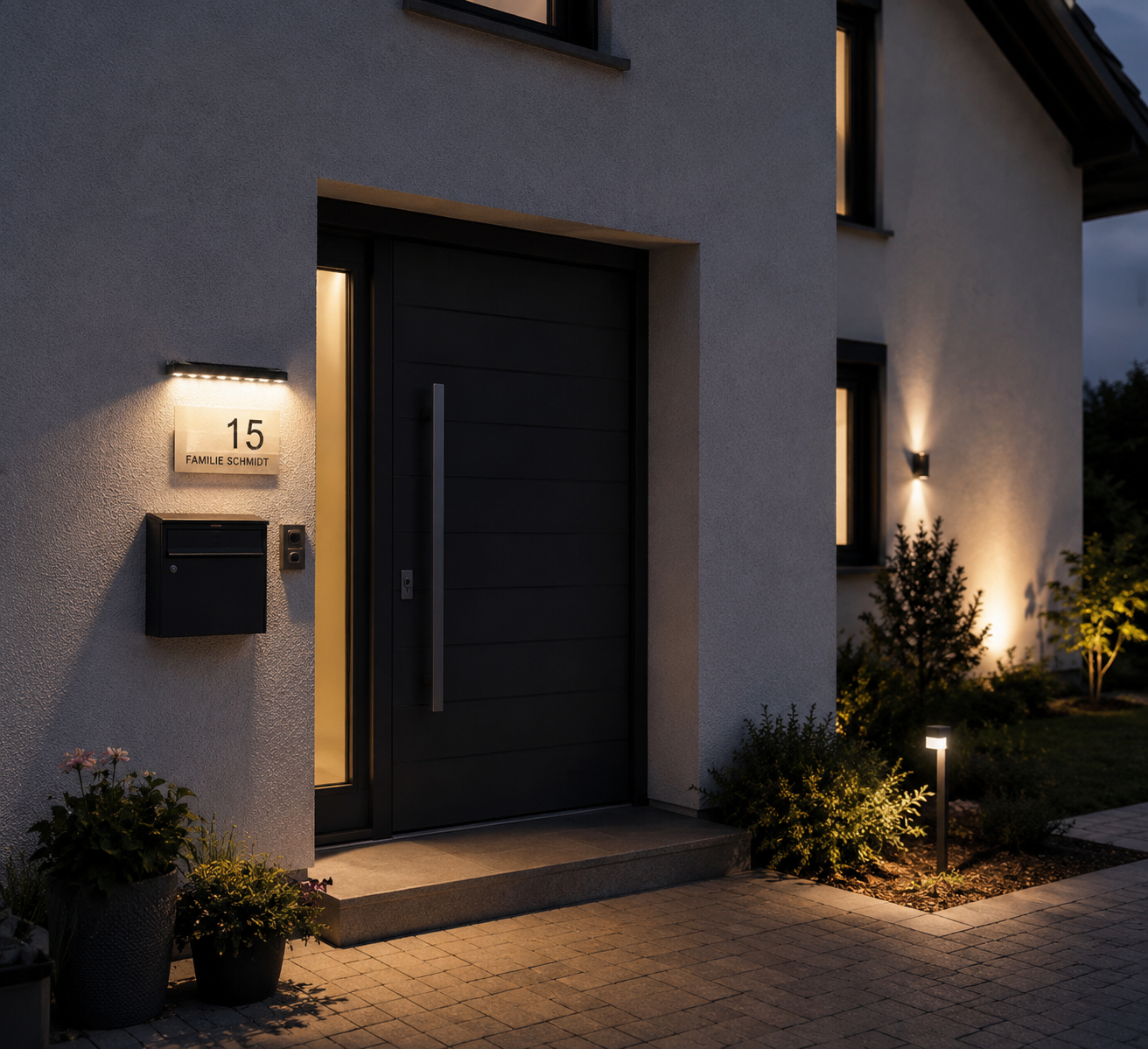 Solar-Hausnummernleuchte – Moderne LED-Beleuchtung für den Eingangsbereich