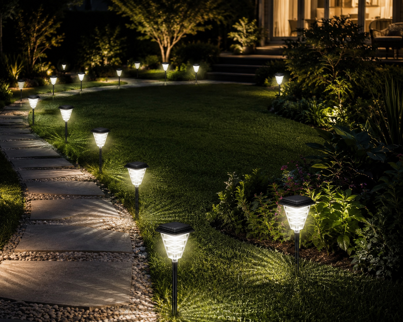Solar-Gartenleuchte mit Flammeneffekt – Wasserdicht & LED