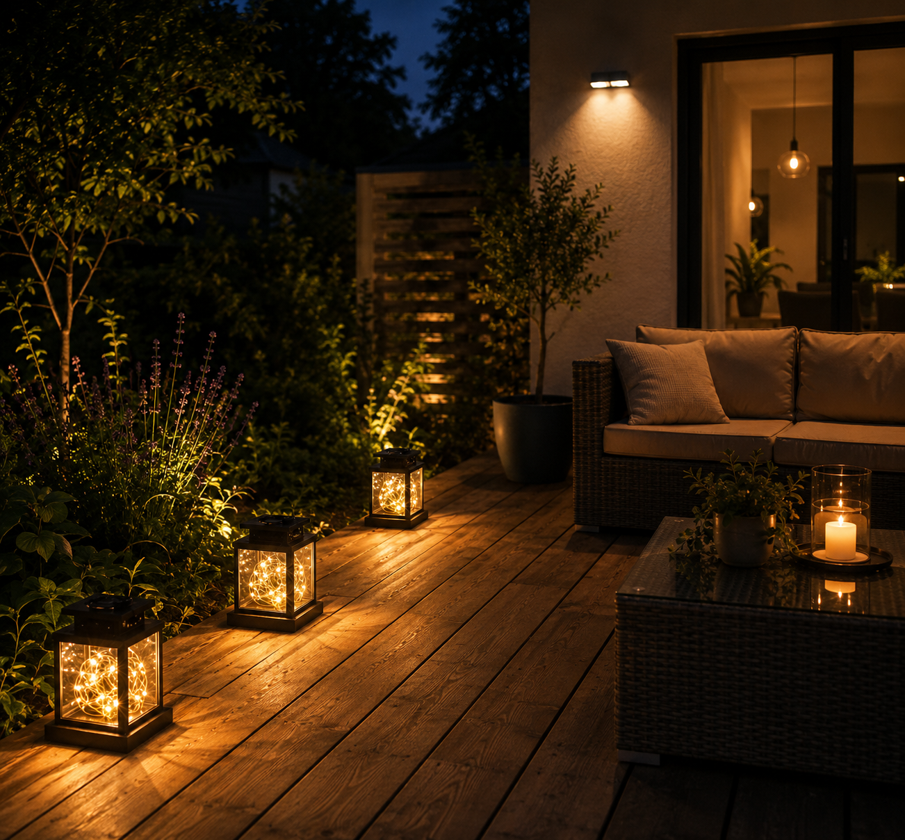 LED Solar-Laterne – Warmweiß | Wasserdicht | Dekoleuchte für Garten, Terrasse & Balkon